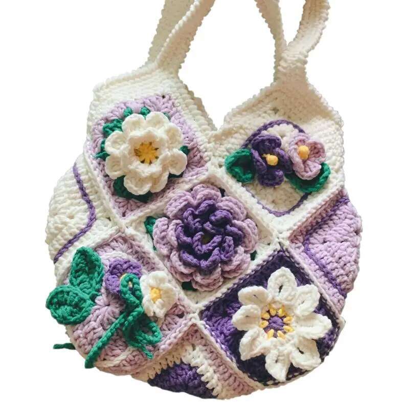 Original Design Fashion Women Shoulder Bag Yarn Crochet Handmade Wer Casual Tote Lady Shopping Handbag
