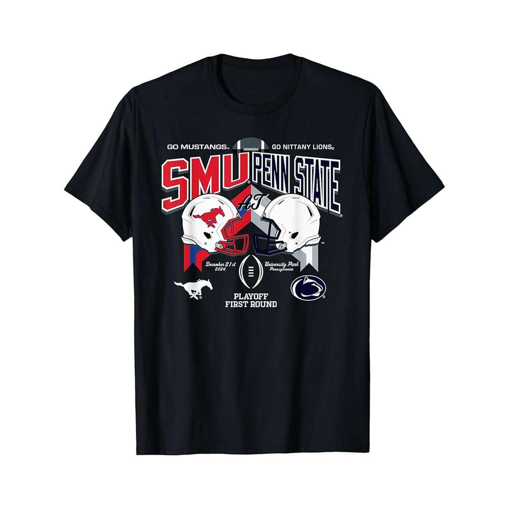 Designer T shirt SMU Mustangs at Penn State Nittany Lions CFP 2024-2025 - 220g T shits
