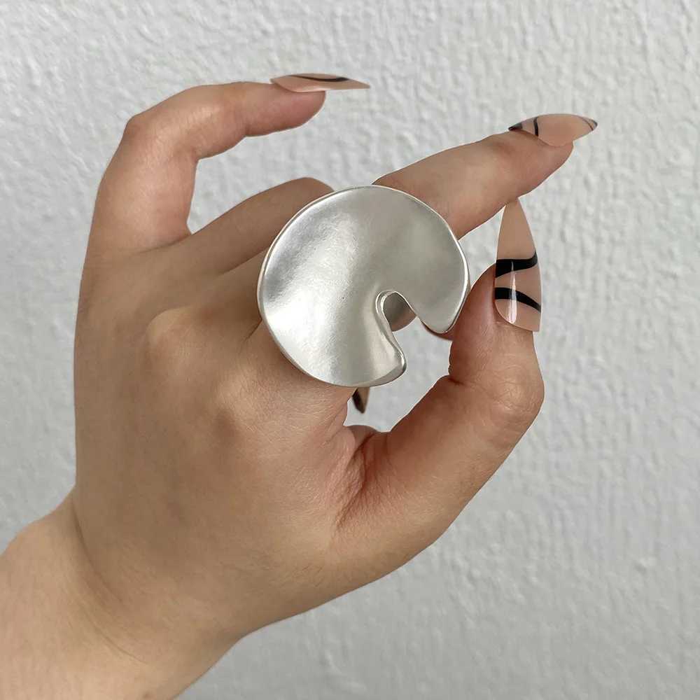ALLYES Fashion Punk Silver Elastic Rope Adjustable Ring Suitable for Women Men Irregular Metal Finger Rings Jewelry GiftsXJ250412