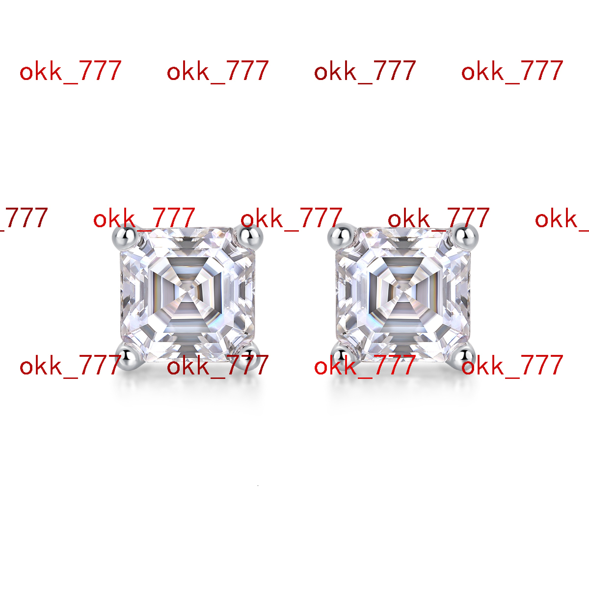 Wholesale 925 Sterling Silver Moissanite Earrings 1ct Square Cut Classic GRA Certified VVS D Moissanite Jewelry Stud Earring