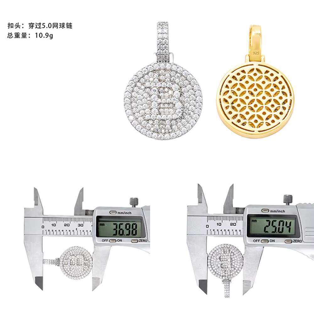 Bitcoinn Moissanite S925 Pendants Necklace Iced Out Necklaces for Men Pass Diamonds Tester Moissanite Pendant Necklace With GRA