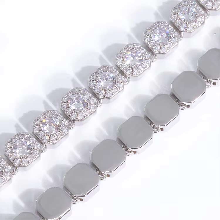 Design Hot Sale Elegant Chain S925 Sterling Silver Large Tennis Iced Out halo VVS Moissanite Cuban Chain for Jewelry Gift