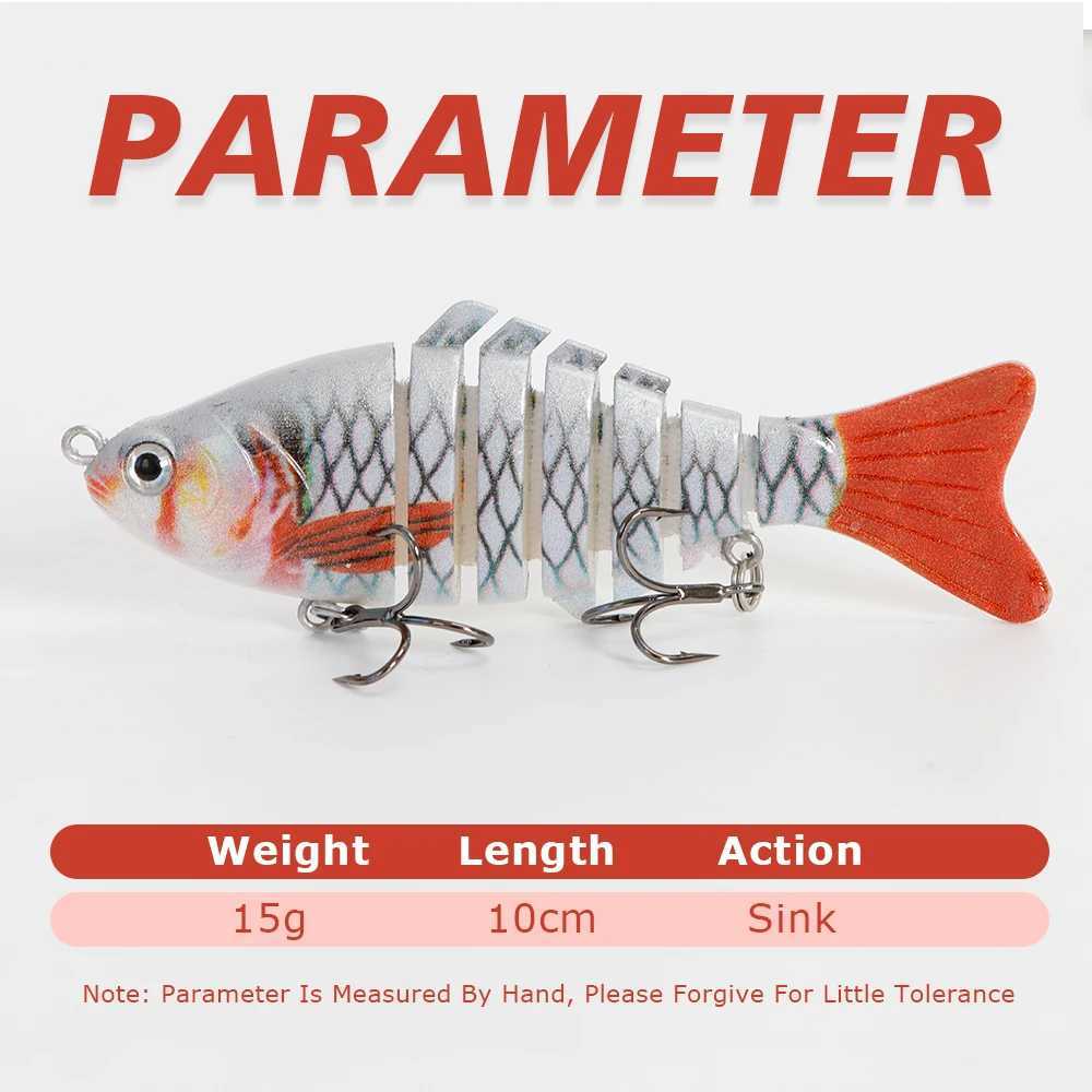 TOLU 15g/10cm Sinking Wobblers Fishing Lures Jointed Crankbait Swimbait 7 Segment Hard Artificial Bait For Fishing Tackle Lure Z250411