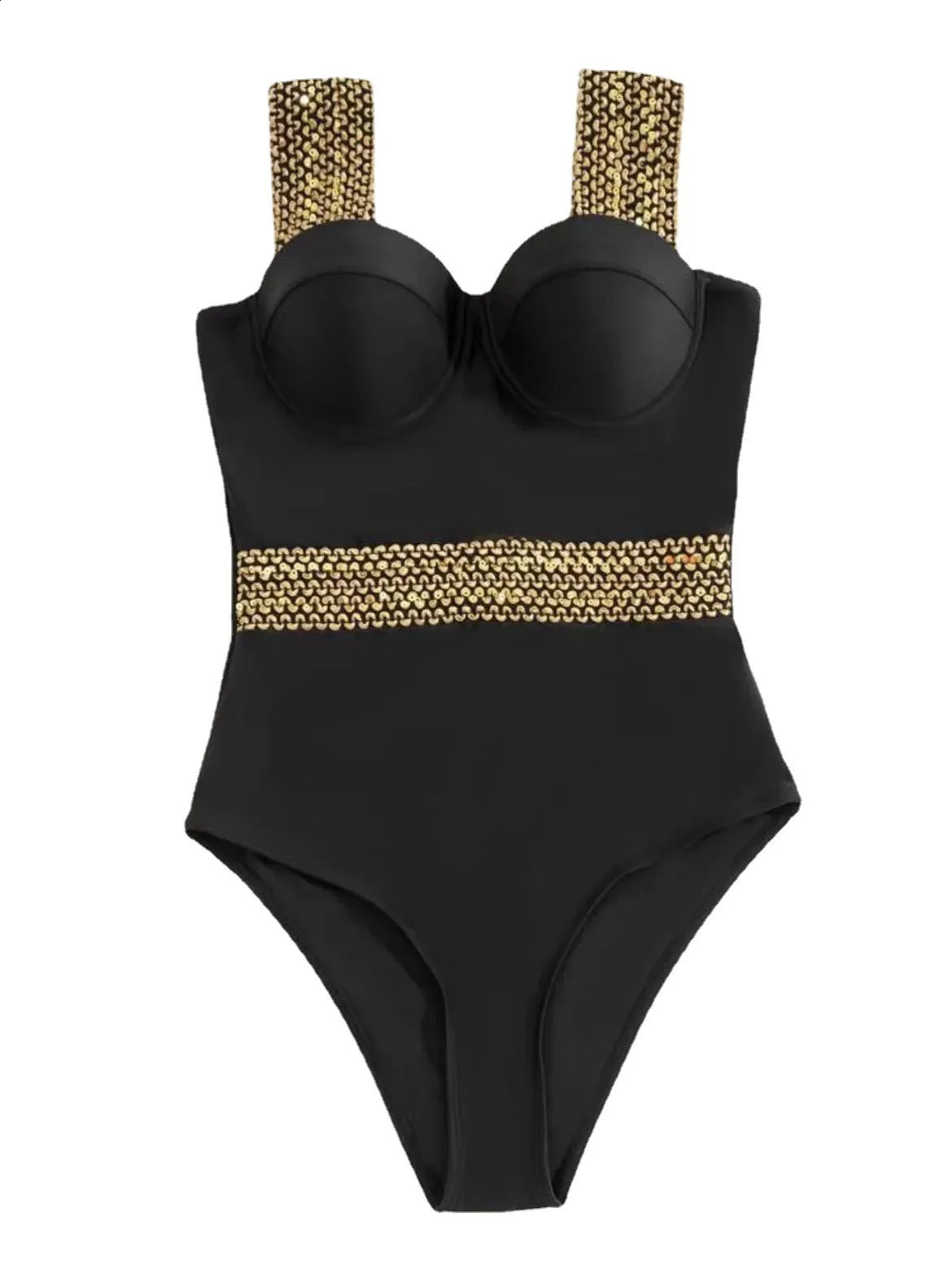 Black One-Piece Of The Season Swimwear Beach Ladies Swimming Suit Cross-Border Bikini Set Womens Fashionable Comfortab 250411