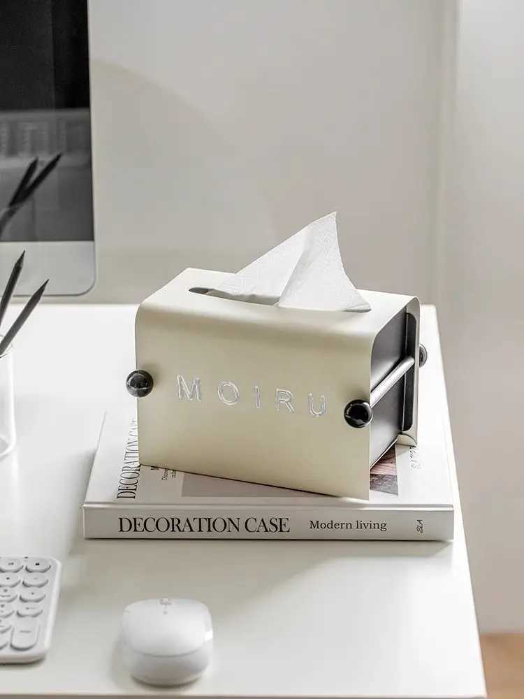 Ironwork Tissue Box Living Ro Household Light Luxury Tissue Box Mti-functional Creative Storage Coffee Table Decoration New Y251112
