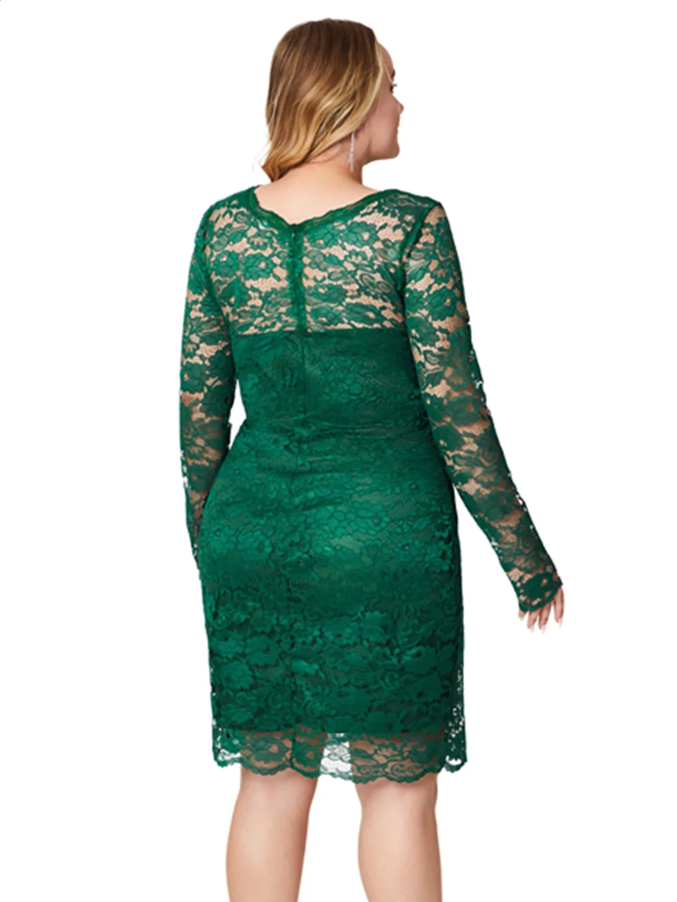 Oversized Oneck long sleeved midi dress sexy white green womens party evening formal occasion 250411