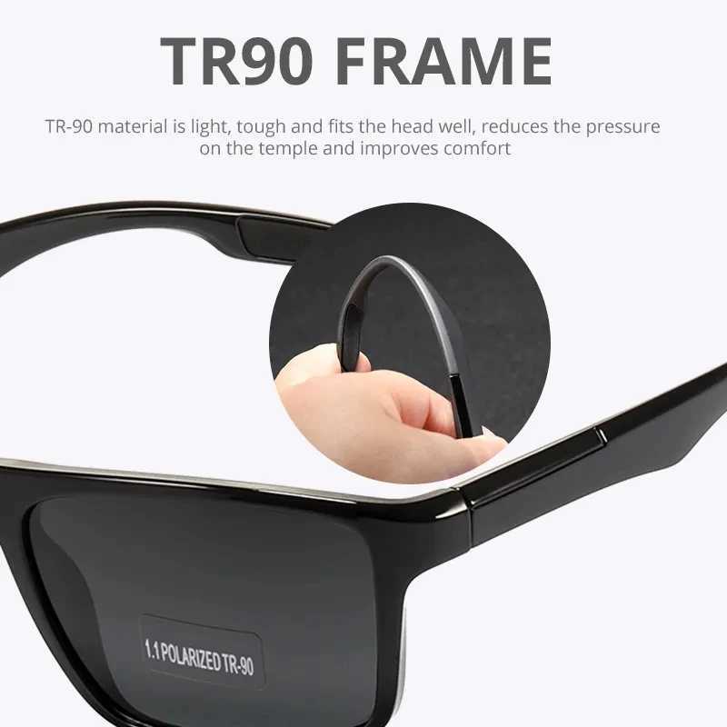Polarized Sunglasses Men Women Fashion Vintage Square Sun Glasses Brand Designer Male Anti-glare Color Lens Shades Eyewear UV400 Z250411