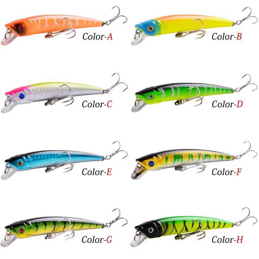Aorace 8pc Wobblers Fishing Lures 9.5cm 7.7g Minnow Crankbait Pesca Bass Artificial Bait Pike Carp Fishing Lure Set Kit Swimbait Z250411