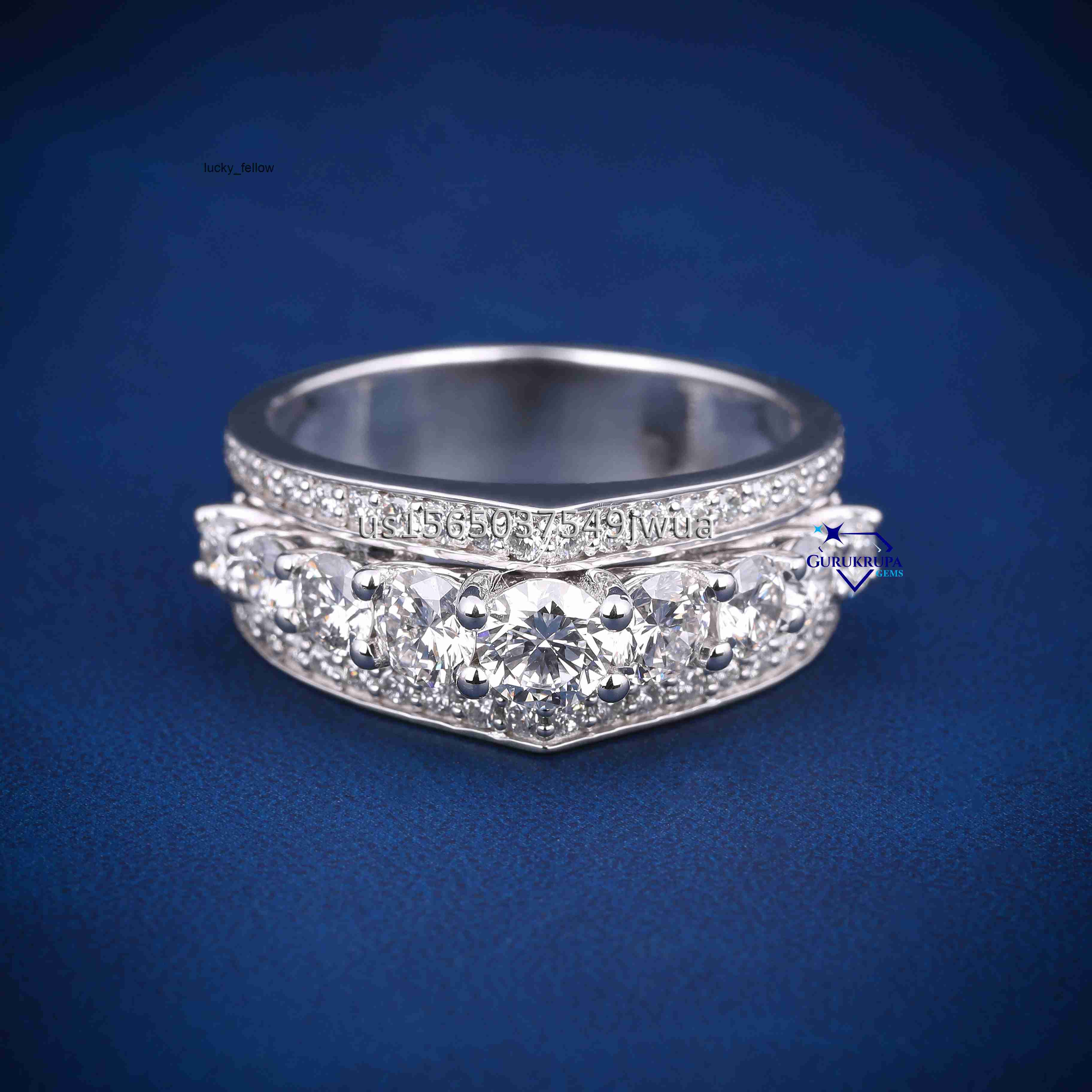 Wholesale Custom Classic 14k Solid White Gold High-Quality Vvs Moissanite Round Diamond Eternity Band for Proposal