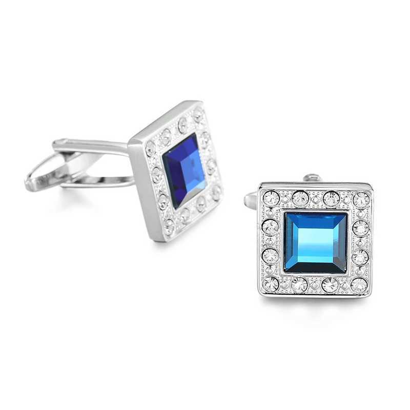 Brand new high-quality craftsmanship premium brand zircon crystal cufflinks wholesale of fashionable mens French shirt cufflinksT250412