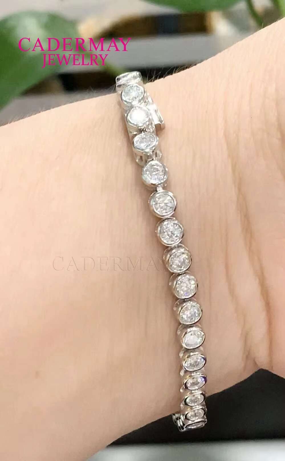 Bezel Moissanite Tennis Bracelet 925 Sterling Silver 3mm 4mm 5mm Trendy Hip Hop Jewelry Iced Out Diamond Tennis Bracelets