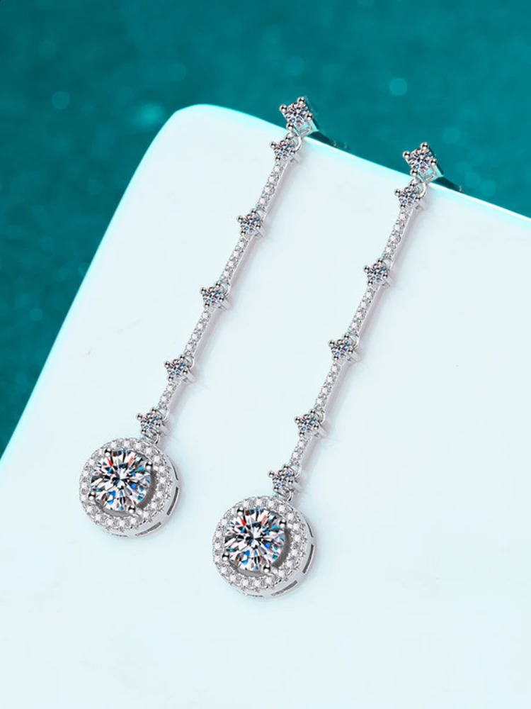 MoisaLuxe Official Store Plata Sterling 925 Silver Long Tassel Round Bag Earrings for Women Hoops Piercing Day Gift 250411