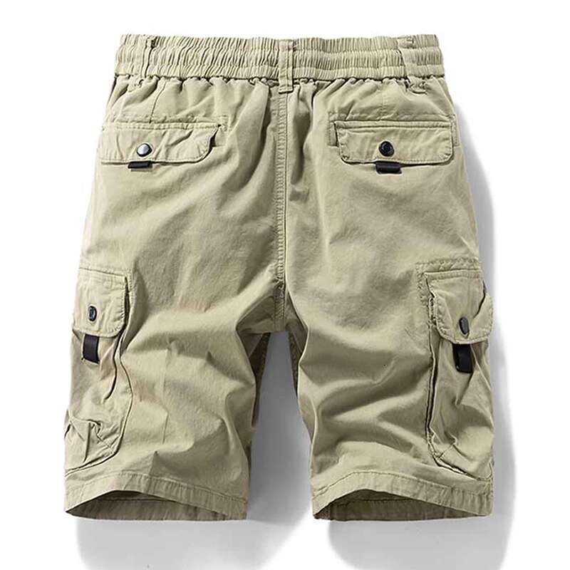 Summer Cotton Cargo Mens Outdoor Casual Men Multi Pocket Beach Streetwear Shorts Male Sport Safari Short Pants