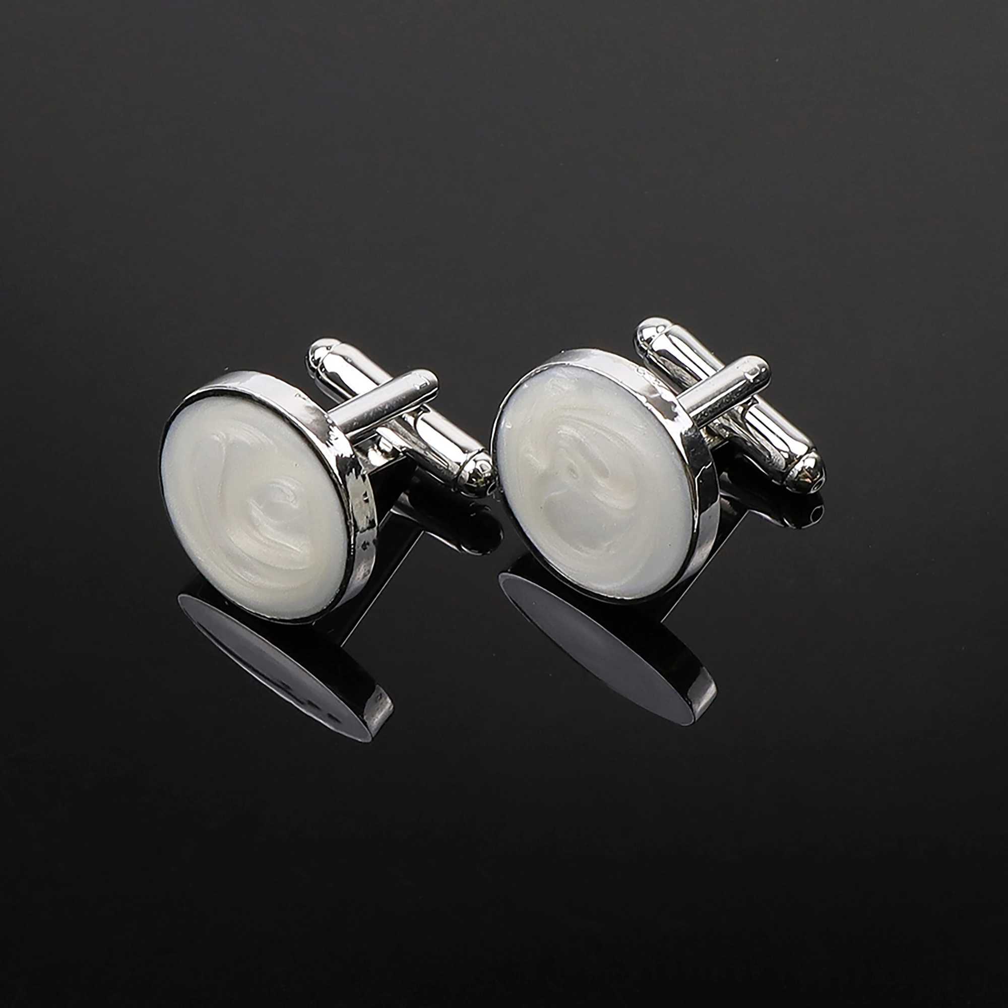 Classic Square Round Mens Cufflinks High Quality Black Gold Silver Gloss Set Cufflinks Wedding Party Shirt AccessoriesT250412