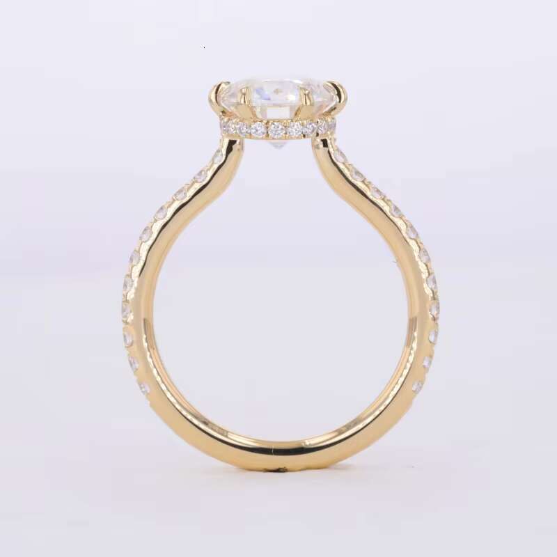 STARSGEM Mossanite Jewelry 14k Solid Gold Eternity Band Engagement Wedding Rings Set
