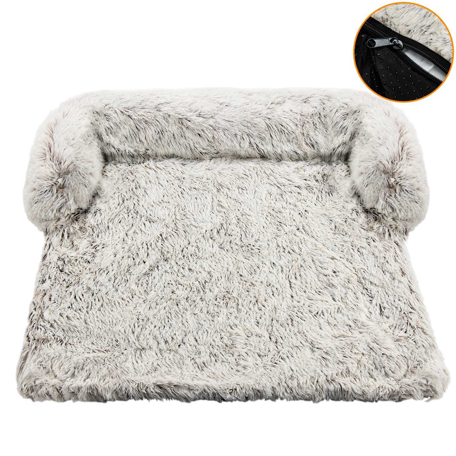 Comfortable plush dog house plush blanket furniture sofa dog sofa bed suitable for large dog supplies washable soft and warm nesting dog bed X250412