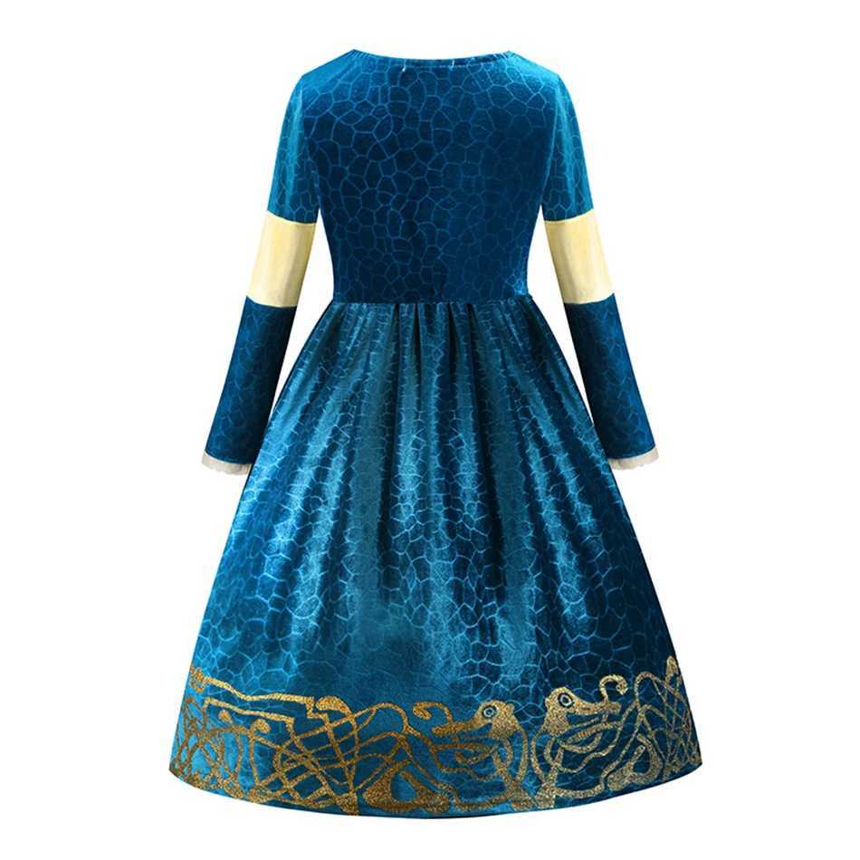 Disney Merida dress childrens role-playing princess costume childrens birthday charm costume girls Halloween carnival Christmas theme party VestidoXJ2