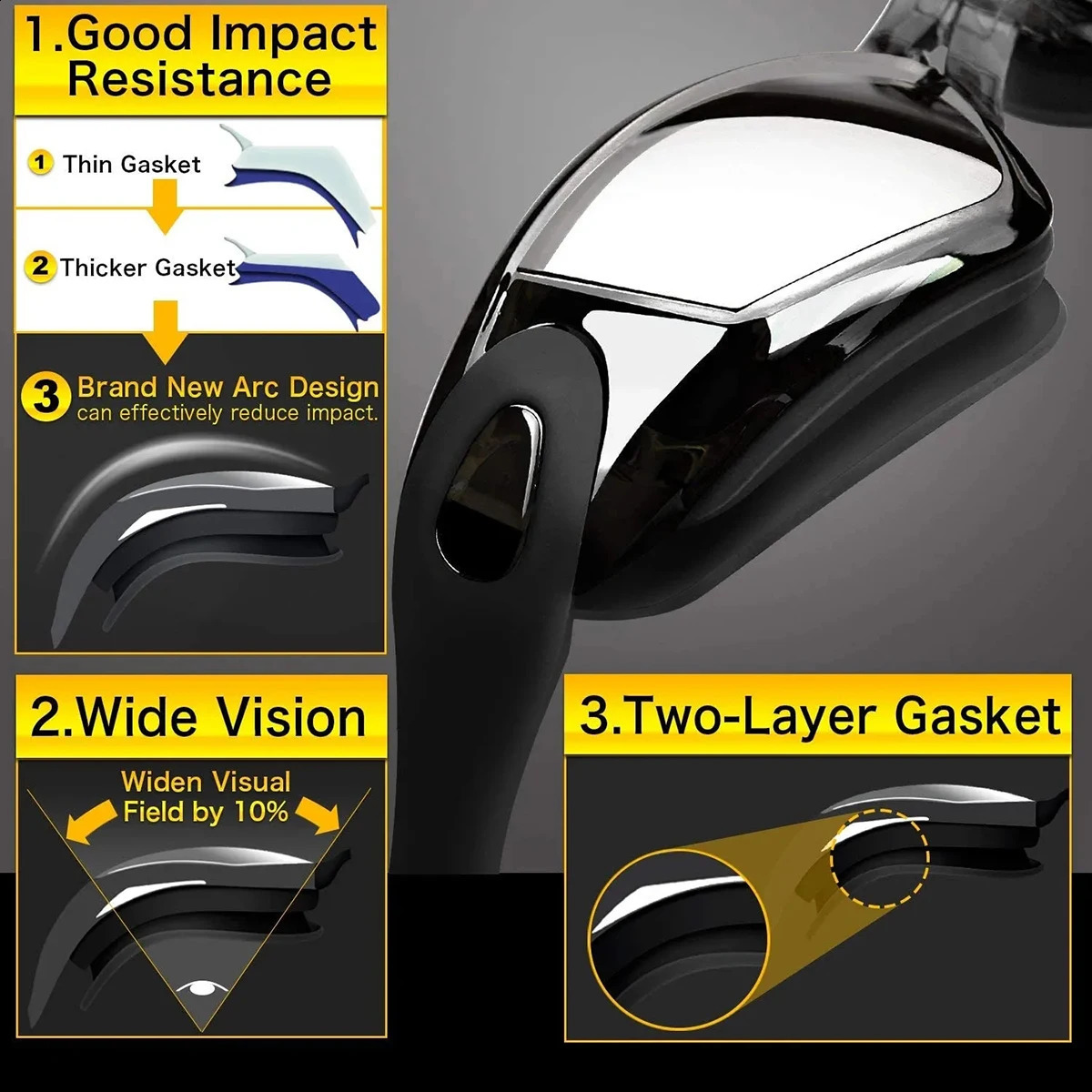 Swimming Goggles Professional Electroplate Goggles Anti Fog and UV Protection Swim Goggles Men Women No Leaking Swim Glasses 250411