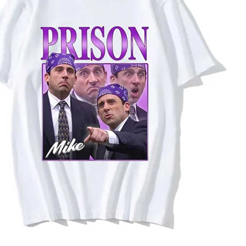 Mens casual cotton T-shirt printed with Mike Michael Scott short sleeved T-shirt from Mens Office TV Mens T-shirt #913065 M250411