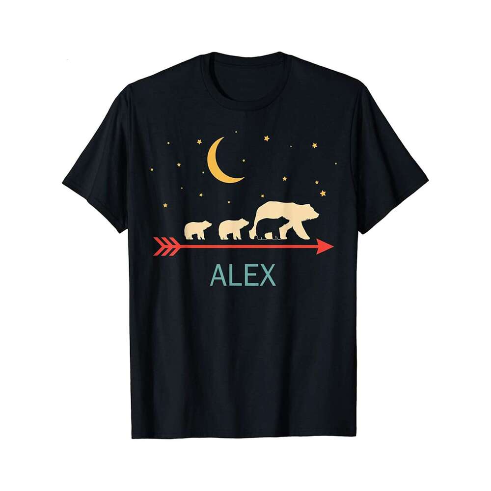 Designer T shirt Alex Name Gift Personalized Mama Bear With 3 Cubss - 220g T shits
