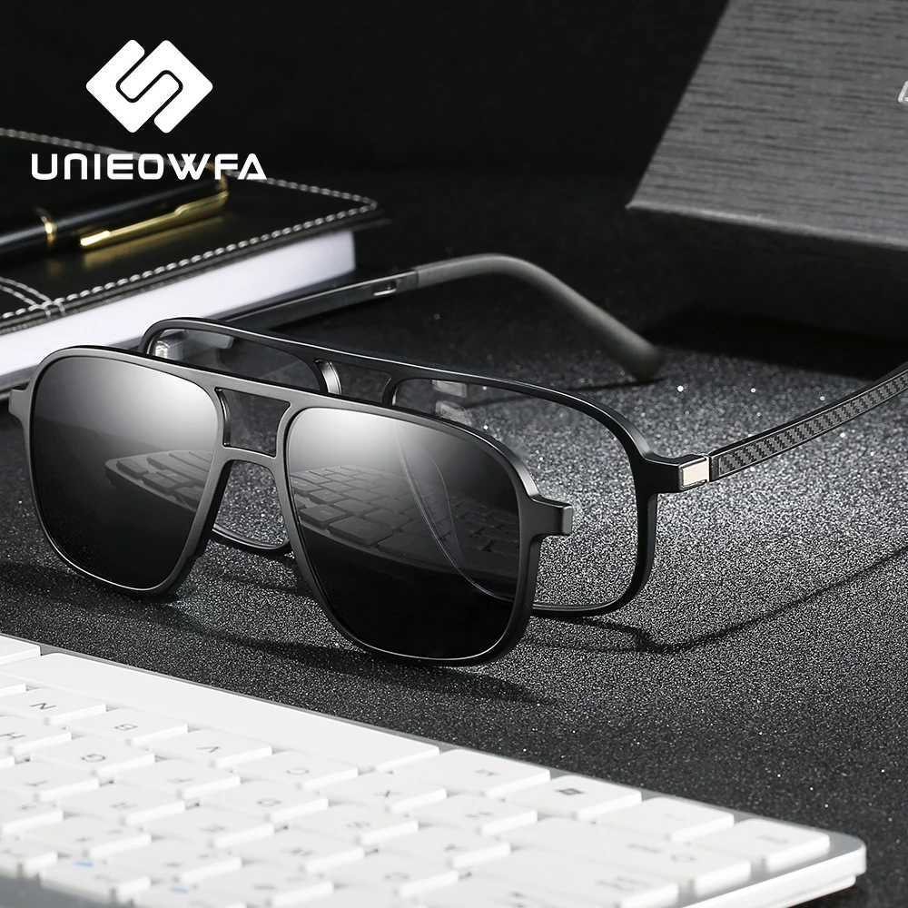 Polarized Magnet Clip on Sunglasses Men Prescription Optical Sun Glasses For Men UV400 Driving Pilot Myopia Glasses Male Brand Z250411