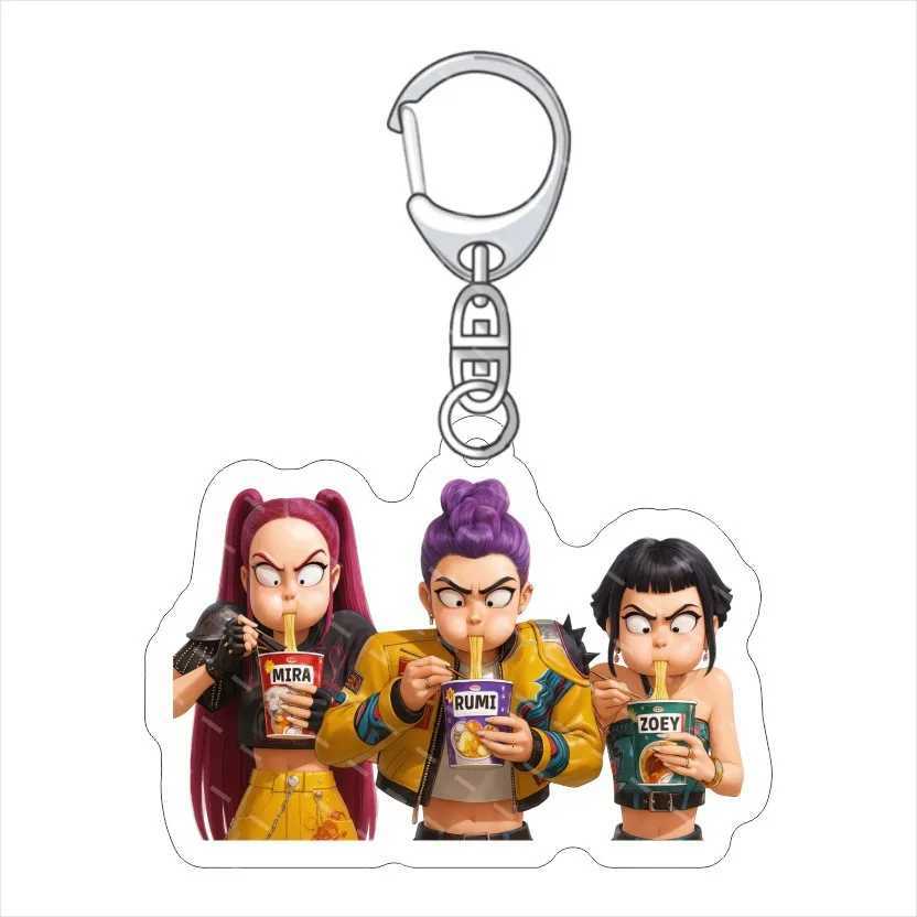 Kpop Demon Hunters Acrylic Keychain Rumi Mira Zoey Jinu Huntrix Mystery Saja Cartoon Anime Characters Gifts Pendant Decoration Z251111