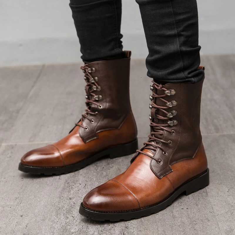 3848 Autumn Winter Elegant Chelsea Leather Men Couple Shoes Size Slip- Dress Formal Mens Ankle Boots Model Fi Show 2022XJ251112