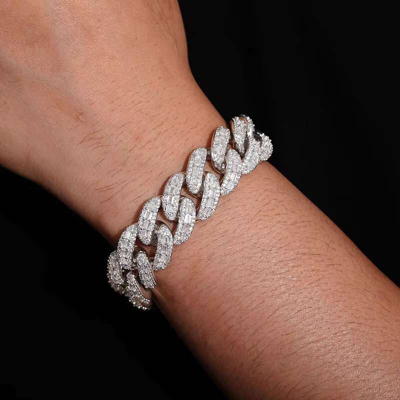 Womens Fashion Jewelry Sets 18K Gold Plated Cuban Chain Bracelet with Zircon Gemstone Copper Body
