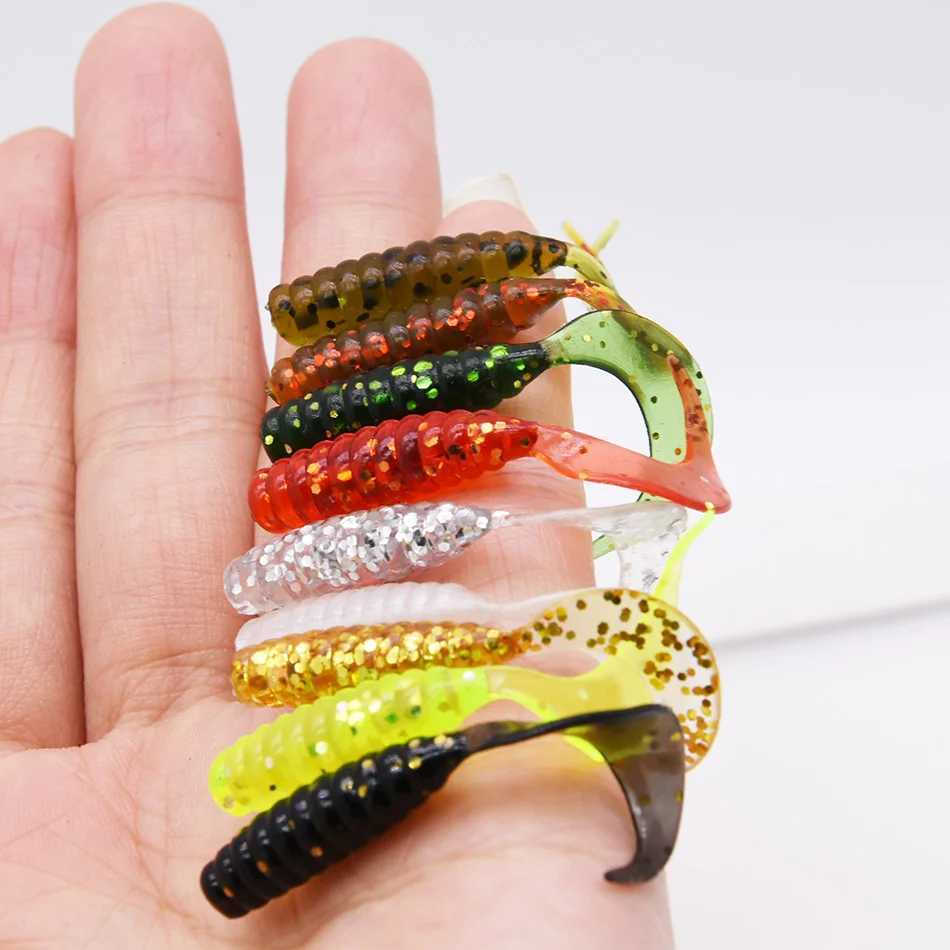 JYJ 5pcs/bag 1g jig hook with 4cm fishing grub worm maggot soft small lure bait artificail fishing tackle for perch crappie bass Z250411