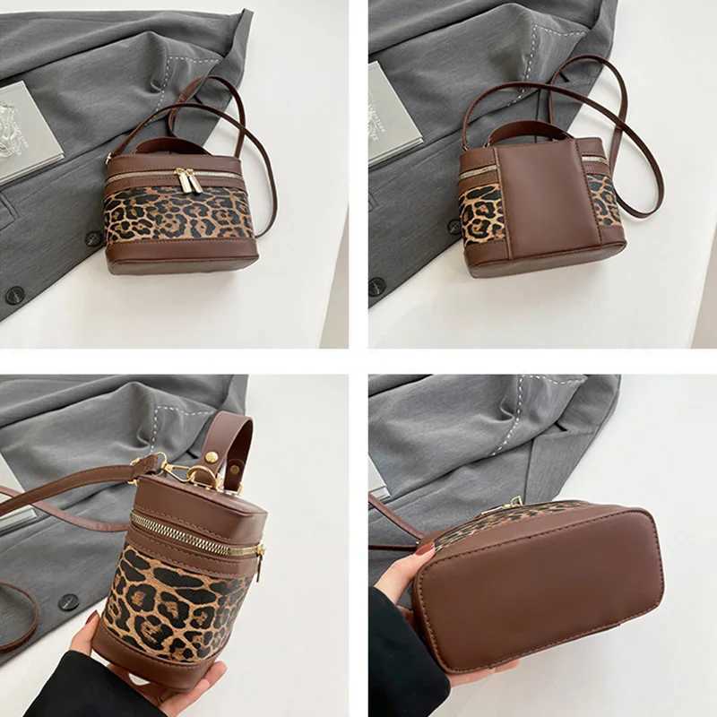 Fi round bucket bag for womens daily use leopard shaped cross shoulder bag for commuting casual womens handbagXJ250412