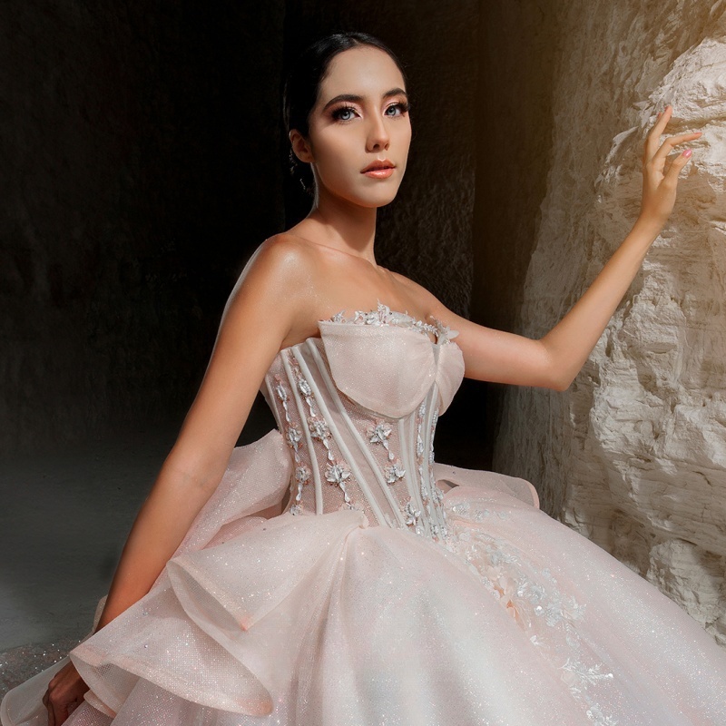 Pink Shiny Princess Quinceanera Dresses Off Shoulder Applique Flower Beads Tull Corset Sweet 16 Dress Ball Gown Vestidos 15 De Anos