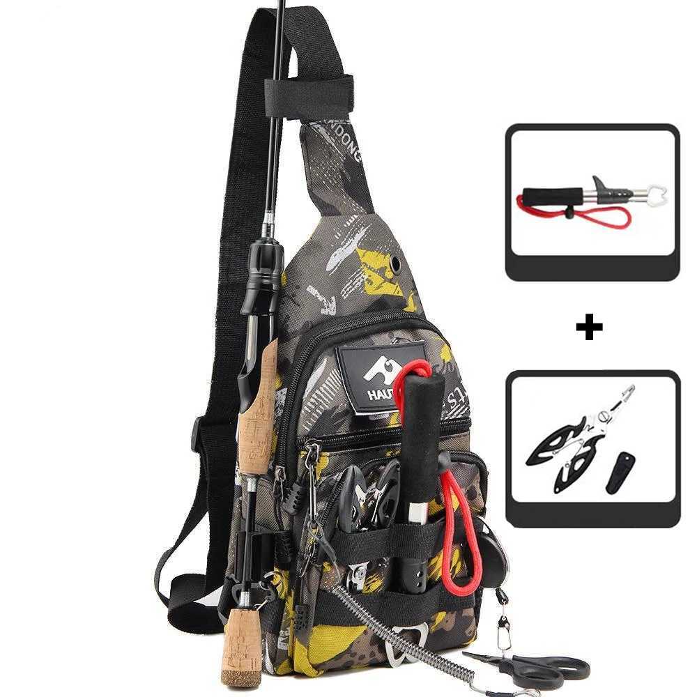 Fishing Rod Bag New Men Male Hiking Crossbody Bags Fishing Lure Molle Shoulder Chest Waist Bag Outdoor Travel Camping Fanny Pack Z250411