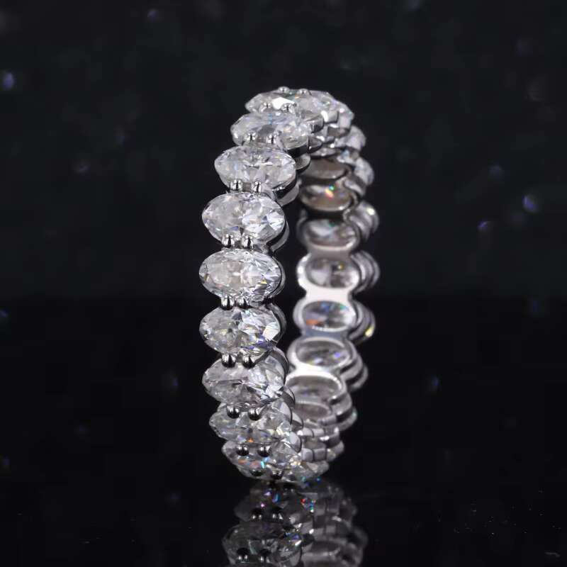 Starsgem Custom Made Jewelry Oval Brilliant Cut 3x5mm Moissanite Engagement Wedding Band Ring