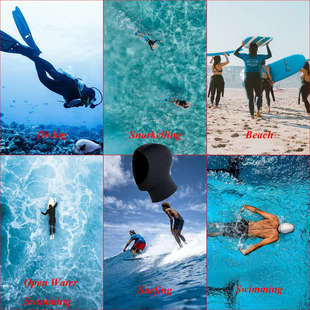 Diving Hood Dive Hat 3mm/5mm Neoprene Stretchy Thermal Wetsuit Cap Scuba for Men Women Cold Water Swimming Snorkeling Surfing 250411
