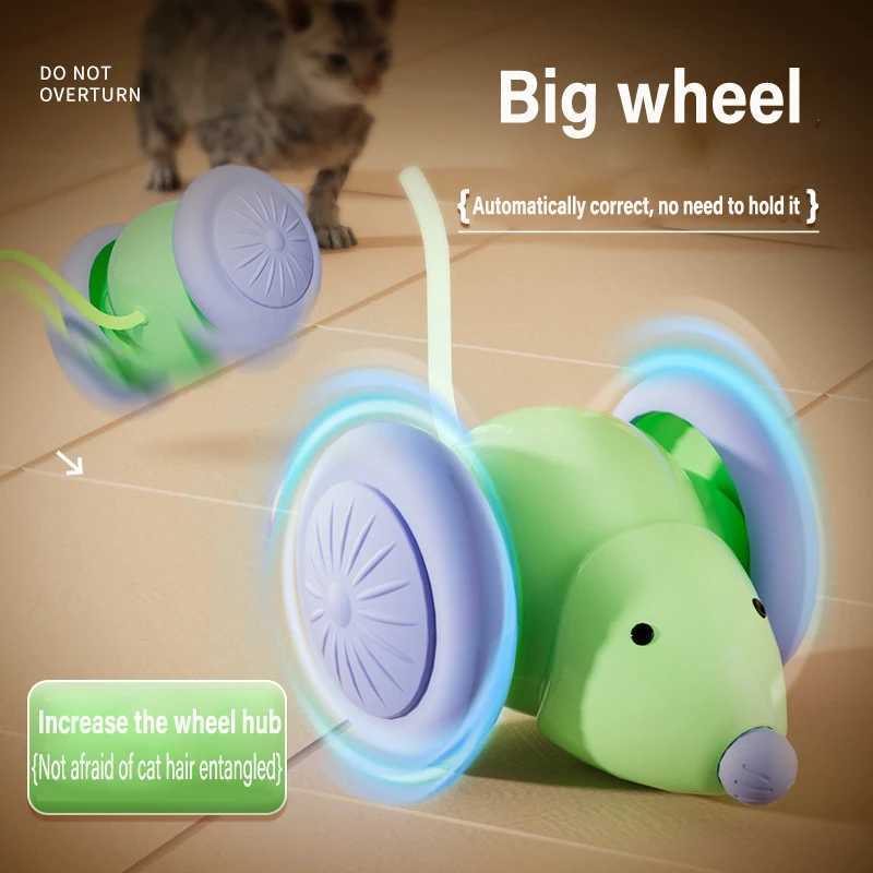 Electric Mouse Car Pet Toys Interactive Cat Toys Charging Automatic Teaser and Intelligent Obstacle Avoidance Pet Products Y250412