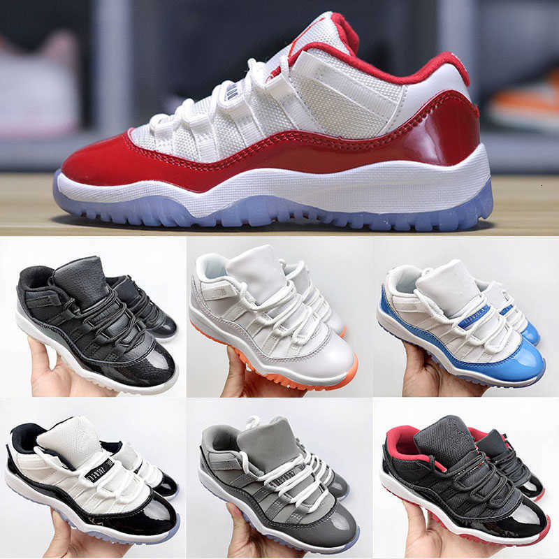 11s Low kids shoes black boys grey sneaker Cool Grey 11s designer basketball cherry trainers baby kid youth toddler infants children boy girl big Space Jam Metallic