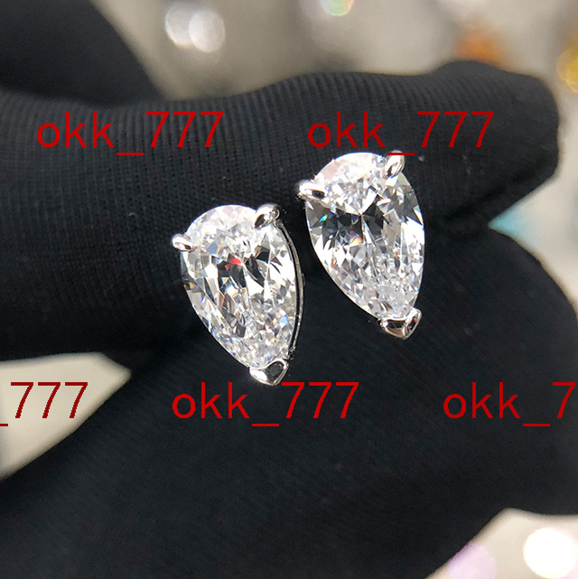 Pear Shape Moissanite Earrings Cubic Zirconia Diamond 925 Sterling Silver Stud Earring