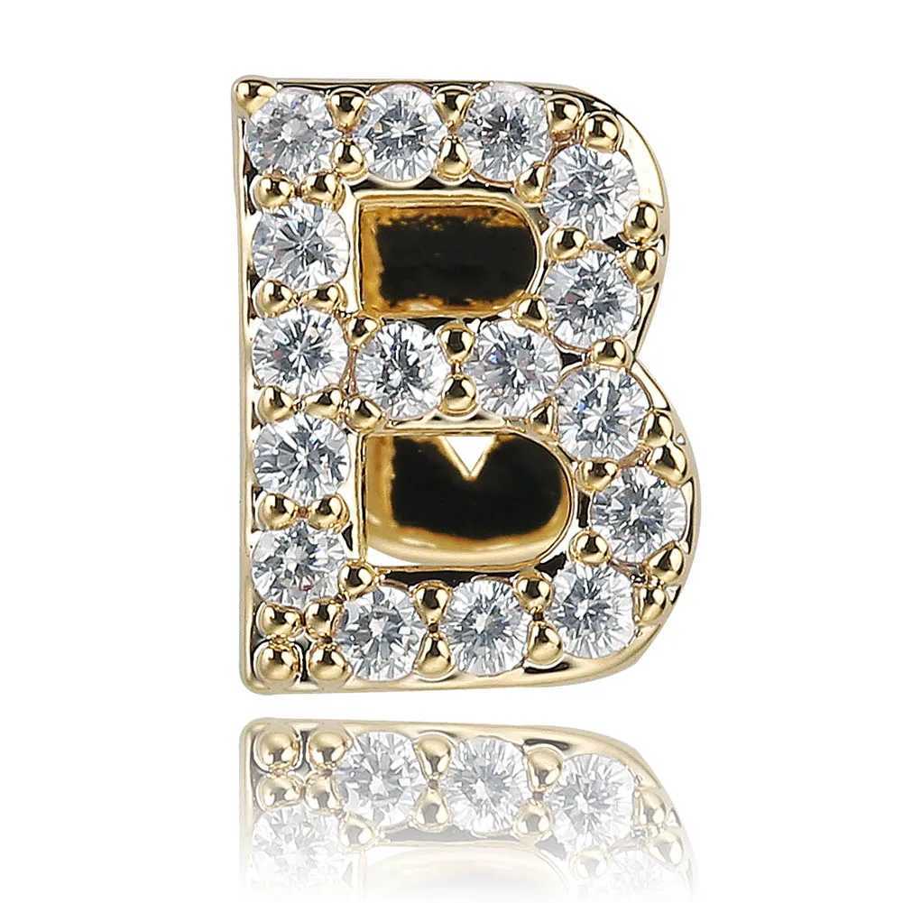 GUCY New Hip Hop 26 Letter Teeth Grillz All Ice Micro Pave CZ Grills with Silicone Christmas Gift W250412
