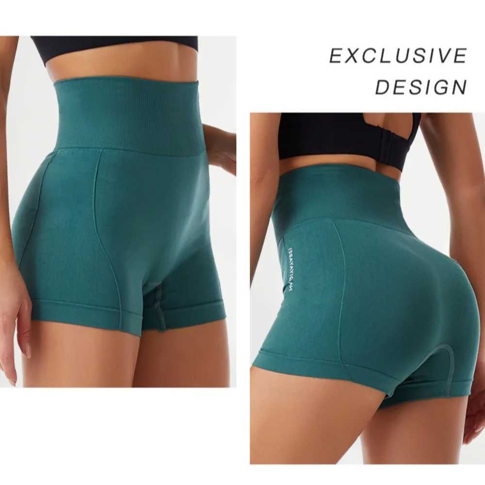 High waisted womens shorts gym sportswear yoga clothes womens clothing hip lifting exercise training cycling running fitness pants Y250412