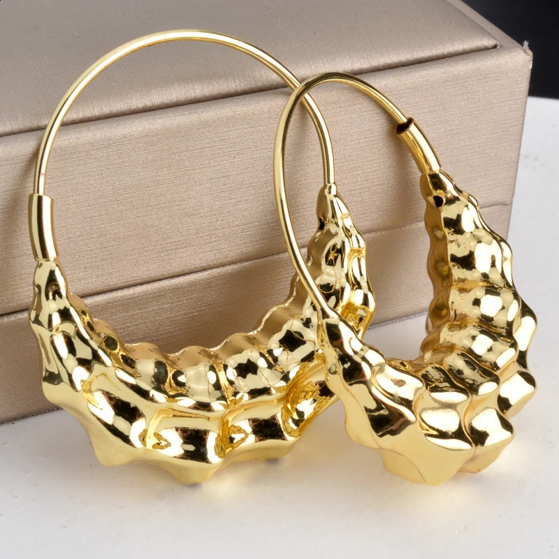 Dubai Gold Large Earrings Womens Fashion Simple Geometric Pendant Earrings African Wedding Party Jewelry Gifts 250409