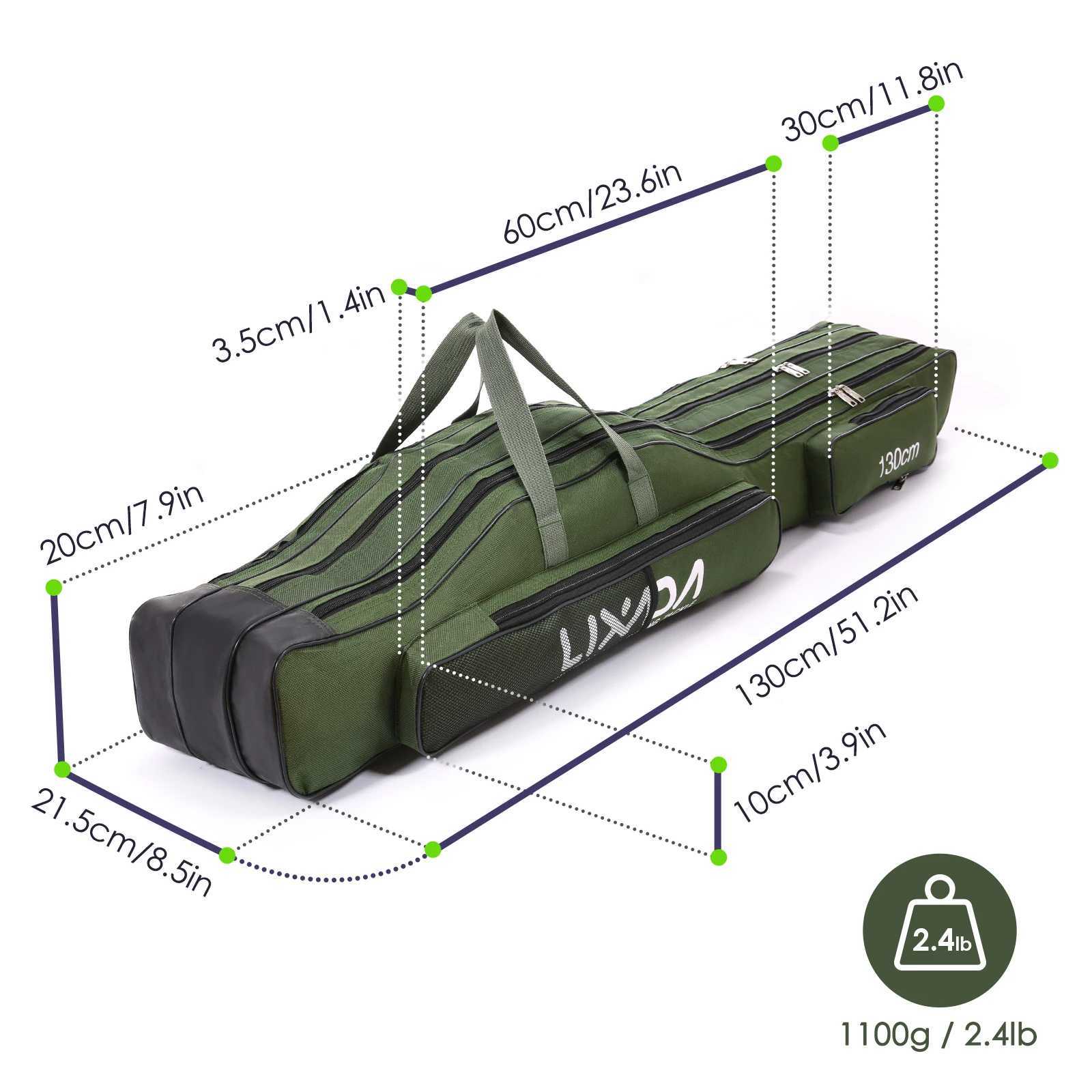 130cm/150cm Three Layers Fishing Bag Portable Folding Fishing Rod Reel Tackle Tool Carry Case Carrier Travel Bag Z250411