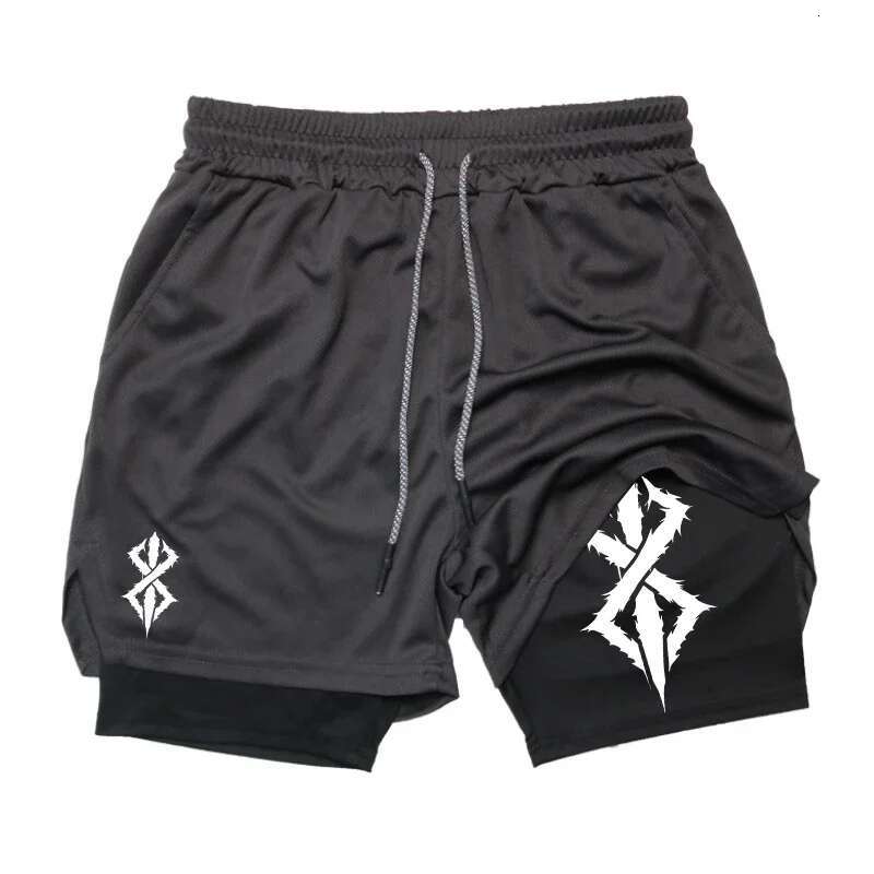 2025 Men's 2-in-1 fiess sports Running performance Summer quick drying breathable basketball casual shorts