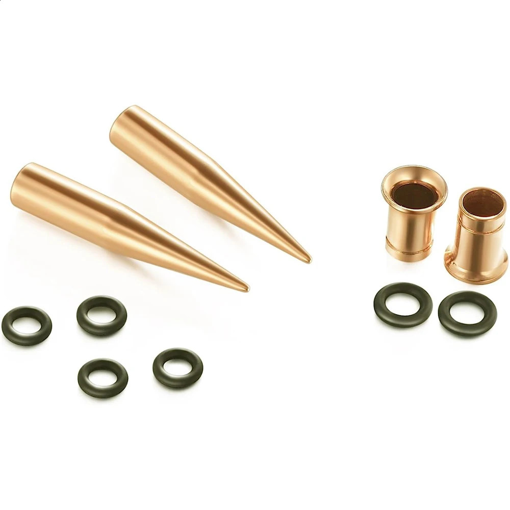 9Pairs Stainless Steel Gold Color Ear Taper Stretching Kit Gauge Expenders Set-18pcs Tapers Or Tunnels Piercing Jewelry 1.6-10mm 250403