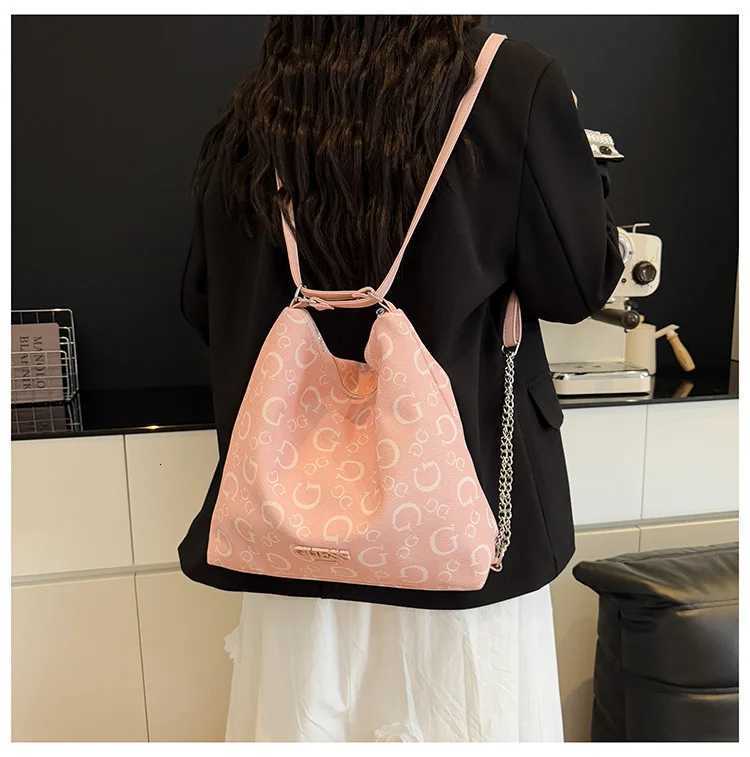 European Style Backpack - Luxury Printed Tote Bag for Students Trendy Underarm Satchel with Unique DesignW251111