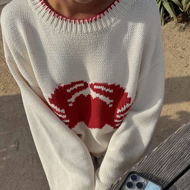 Women's pullover sweater long-sleeved loose-fitting round-neck stylish and versatile cute comfortable best-selling sweater is perfect for festiva