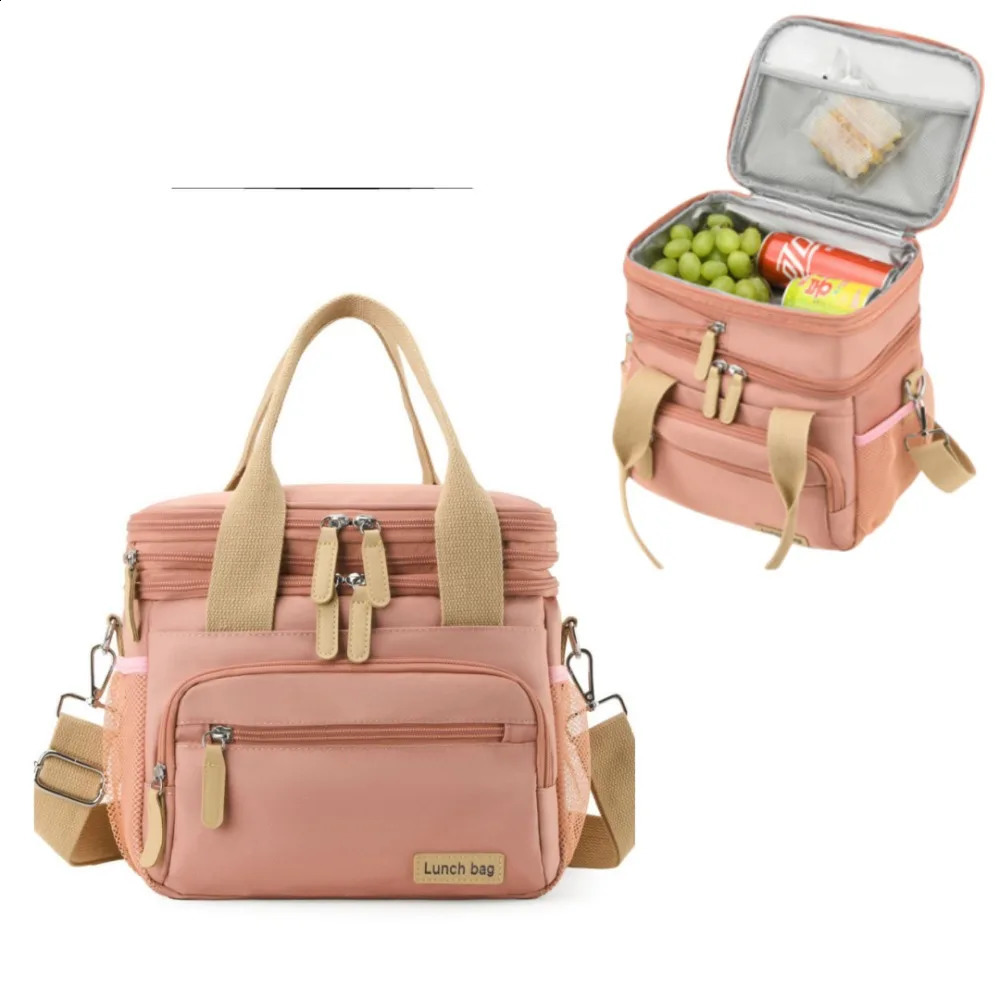 Womens Lunch Bag Loncheras Para Mujer Insulated Double Company Lunch Box Adult Work Beach Picnic Hiking 15L 250410