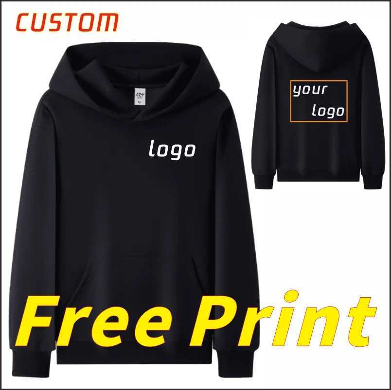 POD customization Fashionable loose cotton hooded sweatshirt for men and women customized printed embroidered spring and autumn clothT251112