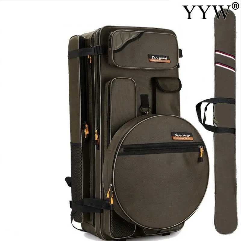 70cm 80cm 90cm Oxford Fabric Multifunction Fishing Chair Bag Fishing Gear Backpack Rod Bags Tackle Fish Lures Storage Tool Case Z250411