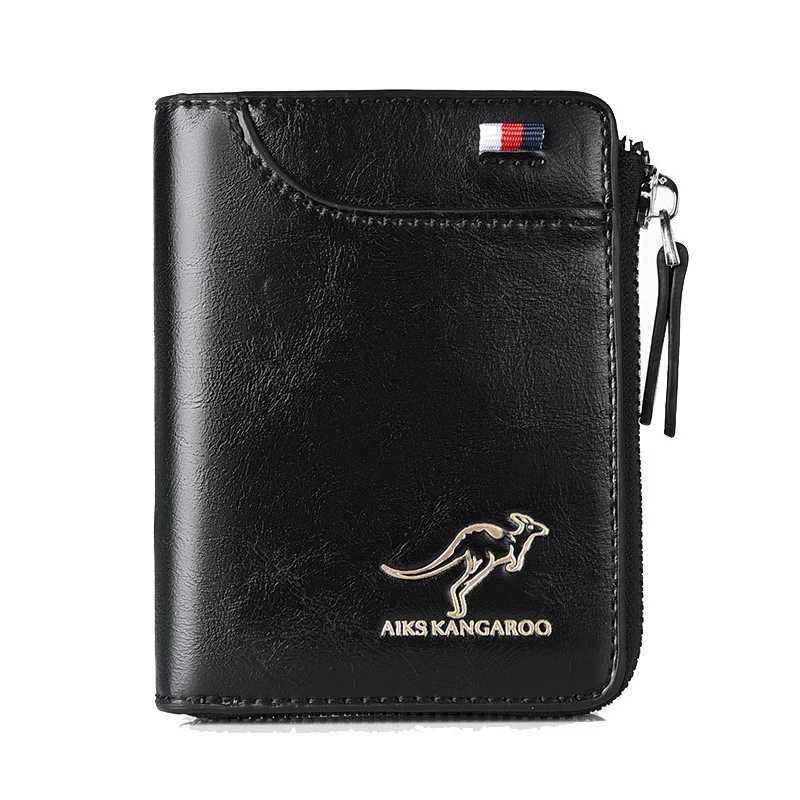 Mens wallet leather business card holder zipper wallet wallet mens RFID protection wallet Carteira Masculina wallet Z250411