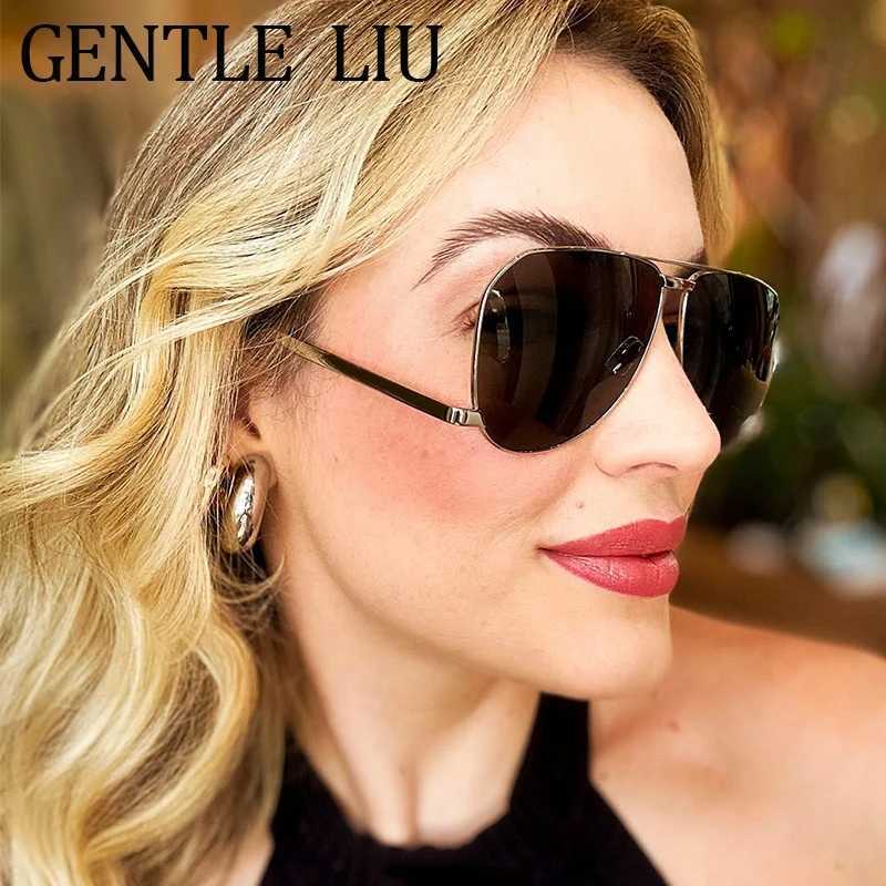 Oversized Pilot Mask Sunglasses Women 2025 Luxury Brand Vintage Oval Big Frame Sun Glasses For Ladies Driving Eyewear UV400 Z250411